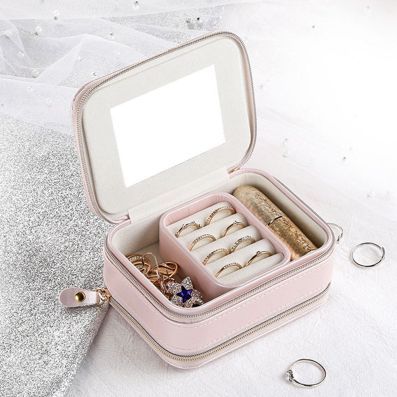 Bridesmaid Jewelry Box Zipper Jewelry Box Personalized - Etsy