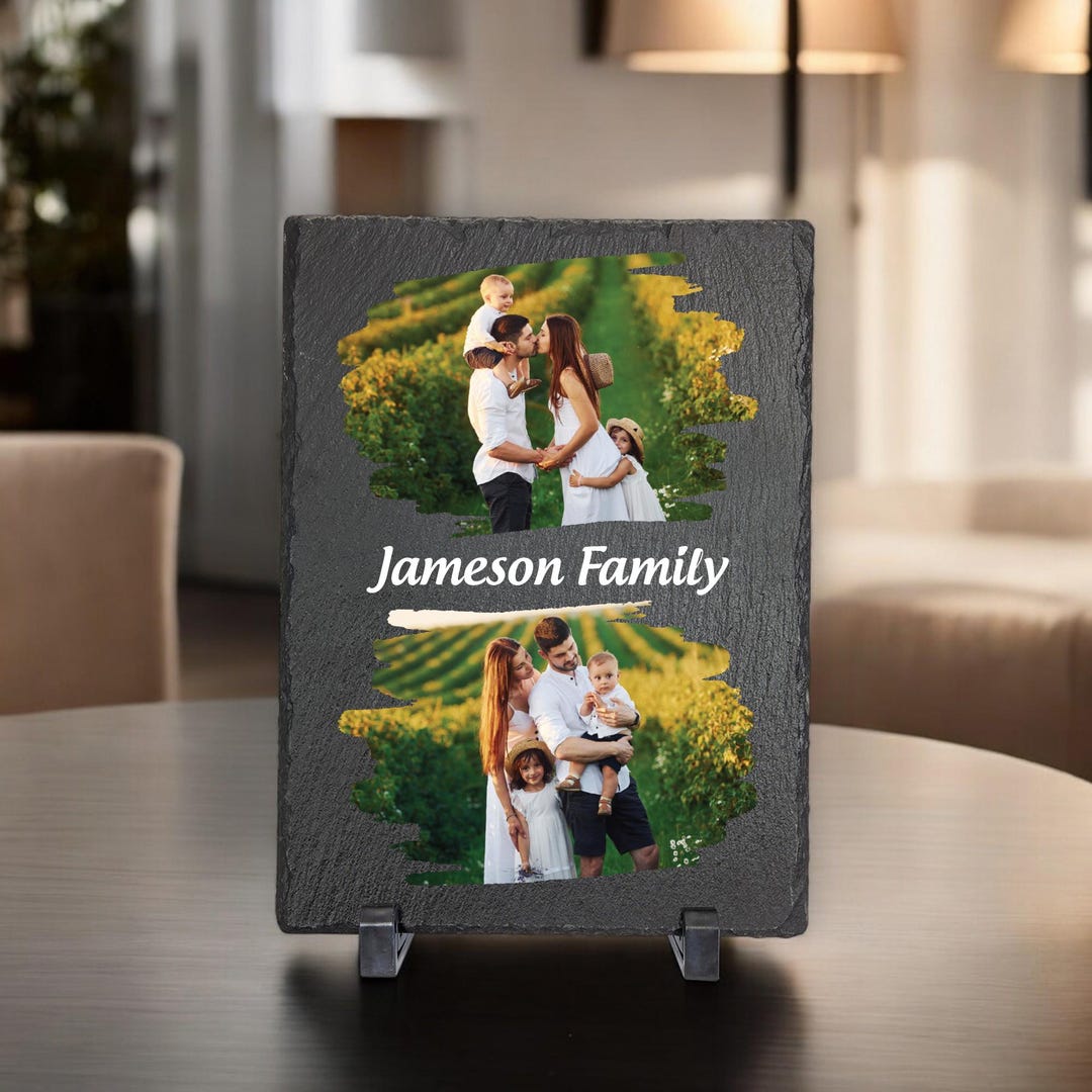 Custom Photo Print Slate, Stone Picture Display for Home, Personalized ...