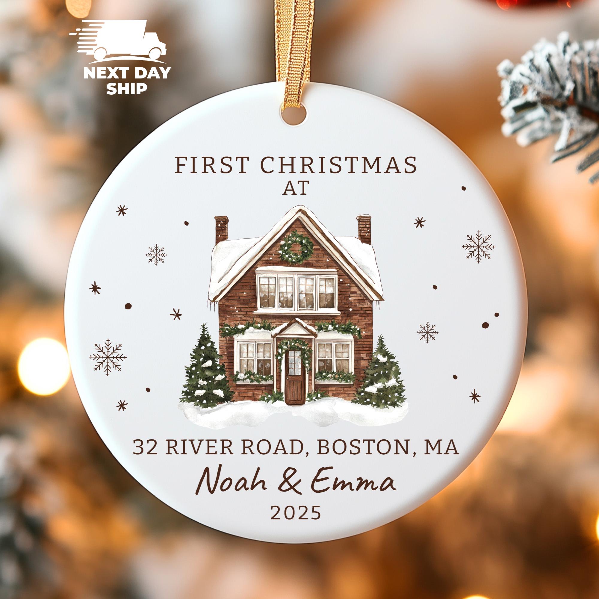 Personalized Home Christmas Ornament, Rustic Keepsake Decor