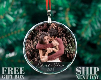 Personalized Photo Ornament, Custom Picture Ornament, Couple Ornament, Couples Gifts, Unique Ornament, Glass Ornament, Keepsake Ornament