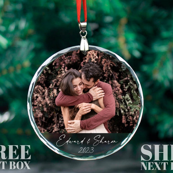 Personalized Photo Ornament, Custom Picture Ornament, Couple Ornament, Couples Gifts, Unique Ornament, Glass Ornament, Keepsake Ornament