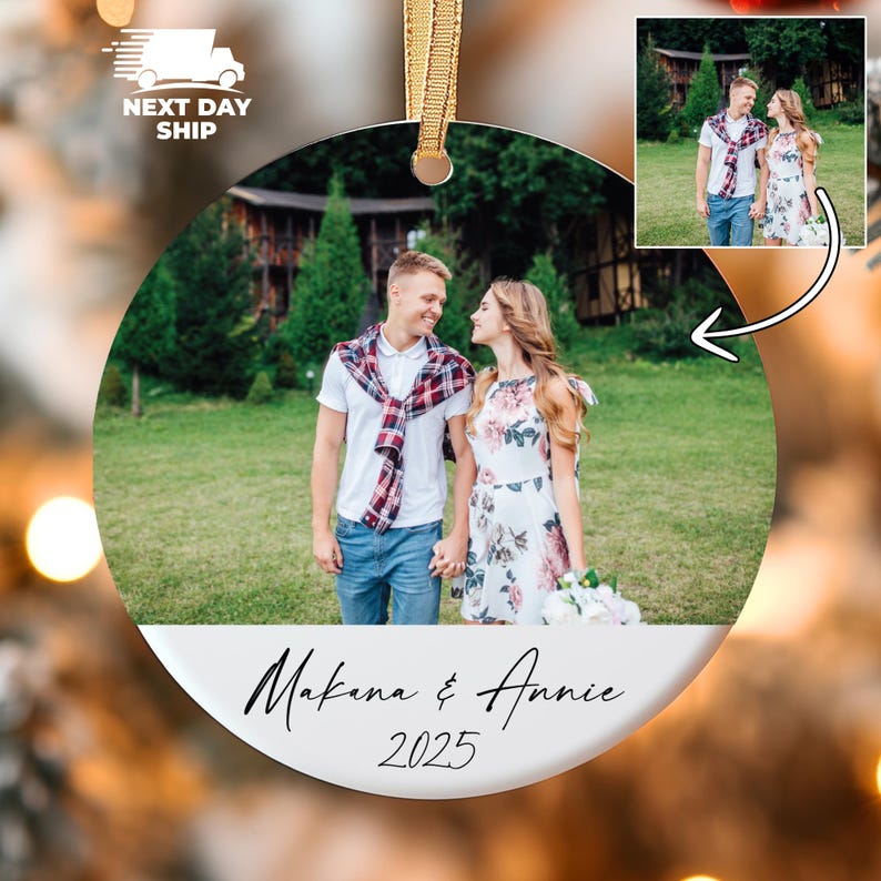 Personalized Photo Ornament, Custom Picture Ornament, Couple Ornament, Couples Gifts, Unique Ornament, Glass Ornament, Keepsake Ornament image 4