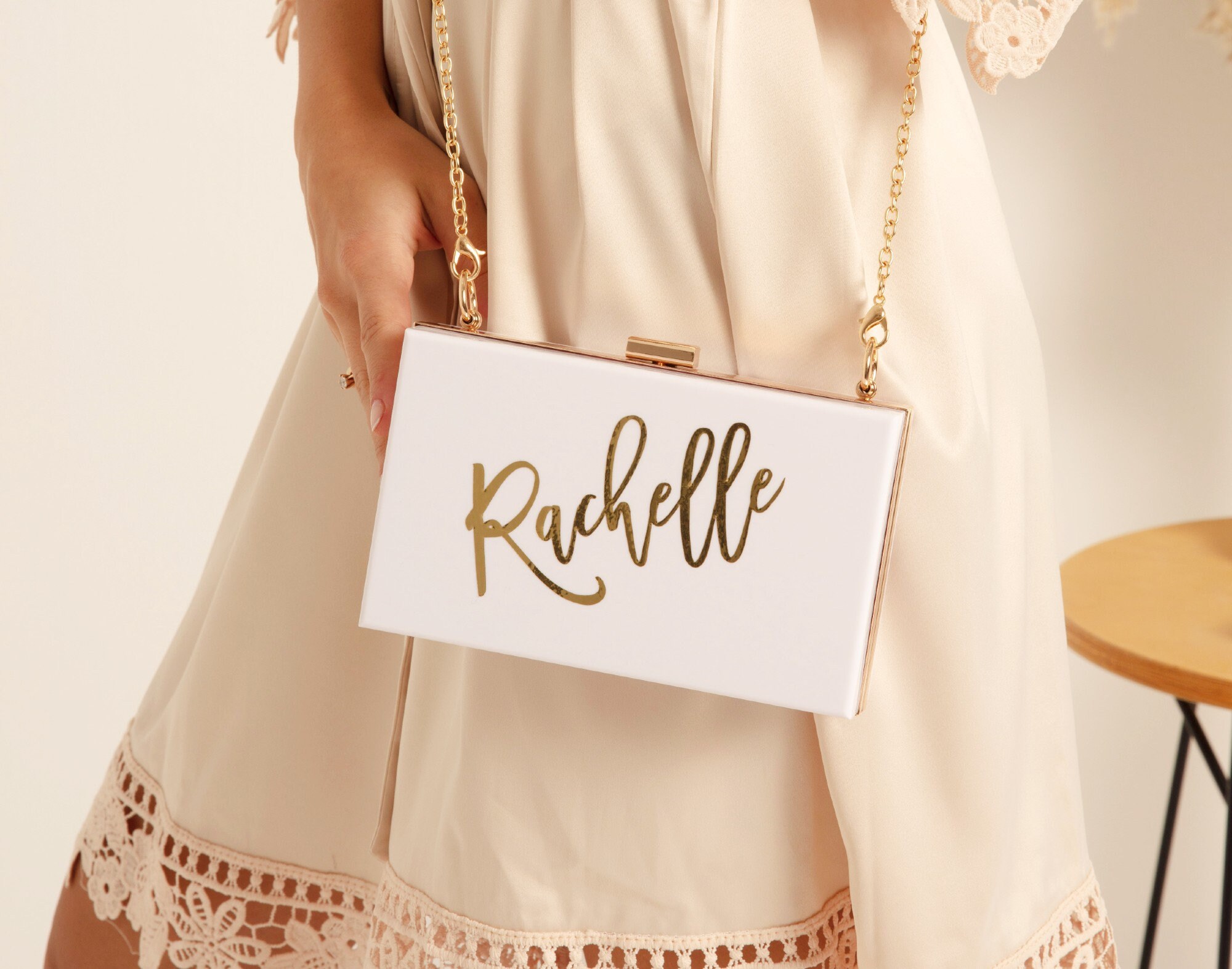 Bridesmaid Clutch, Transparent Bag, Cosmetic Bag, Kiss Lock Bag, Brid…
