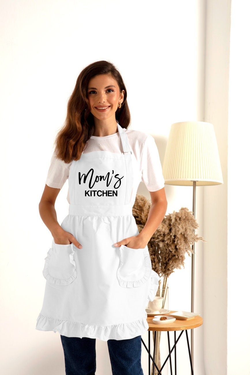 Custom Apron With Ruffle Pocket Housewarming Gifts Apron for Women  Personalized Gifts Chef Cooking Gifts Baking Gift 