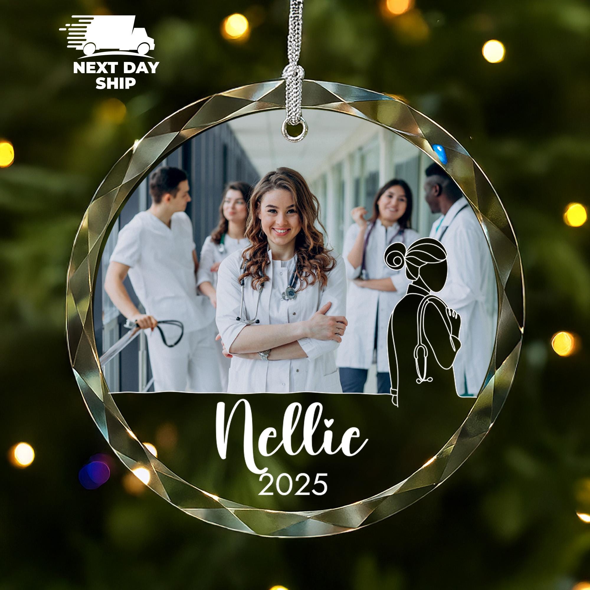 Personalized Nurse Ornament 2025, Custom Photo Medical Ornament, Doctor Graduation Gift, Healthcare Worker Keepsake, Custom Name Ornament