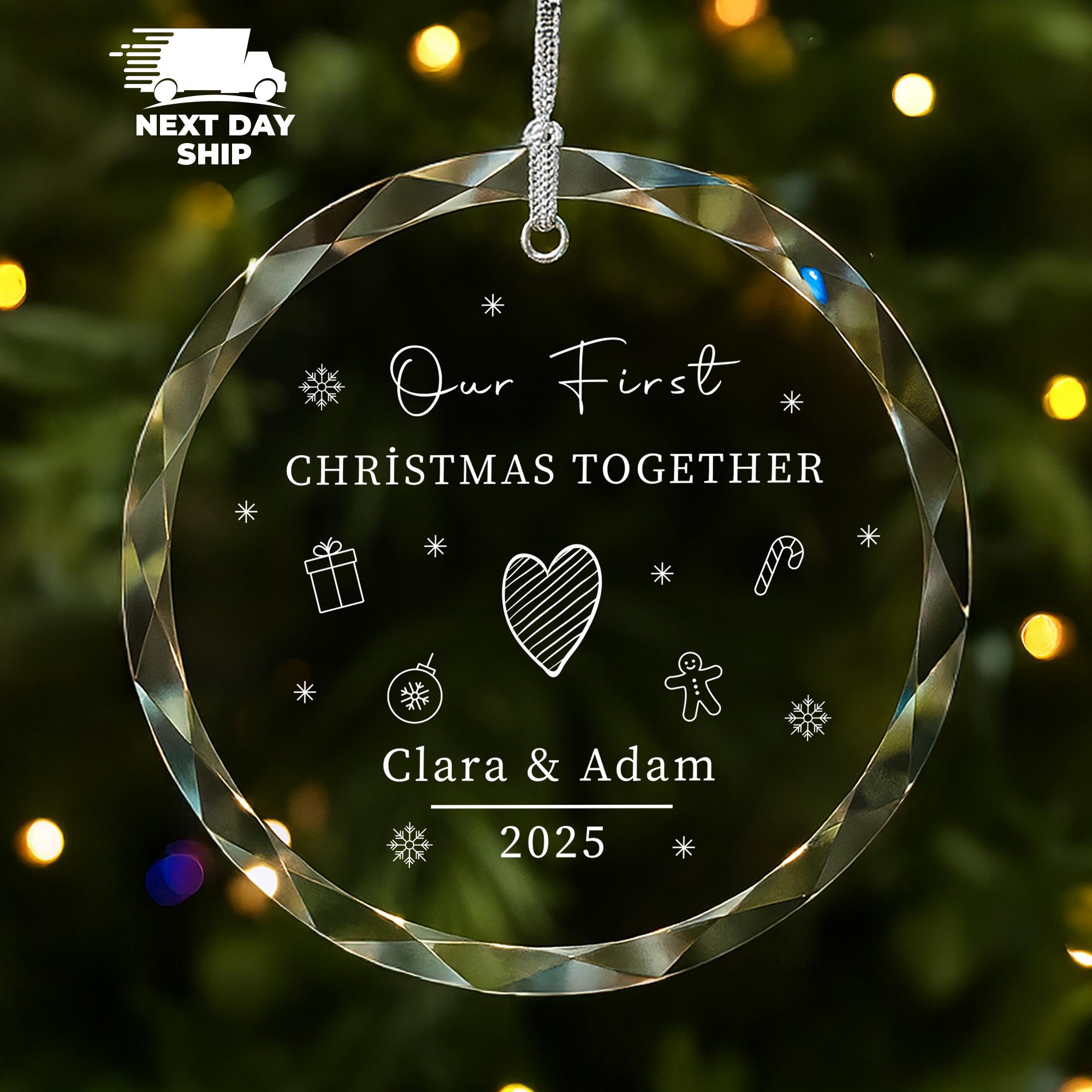 Personalized First Christmas Ornament: Minimalist Heart Keepsake