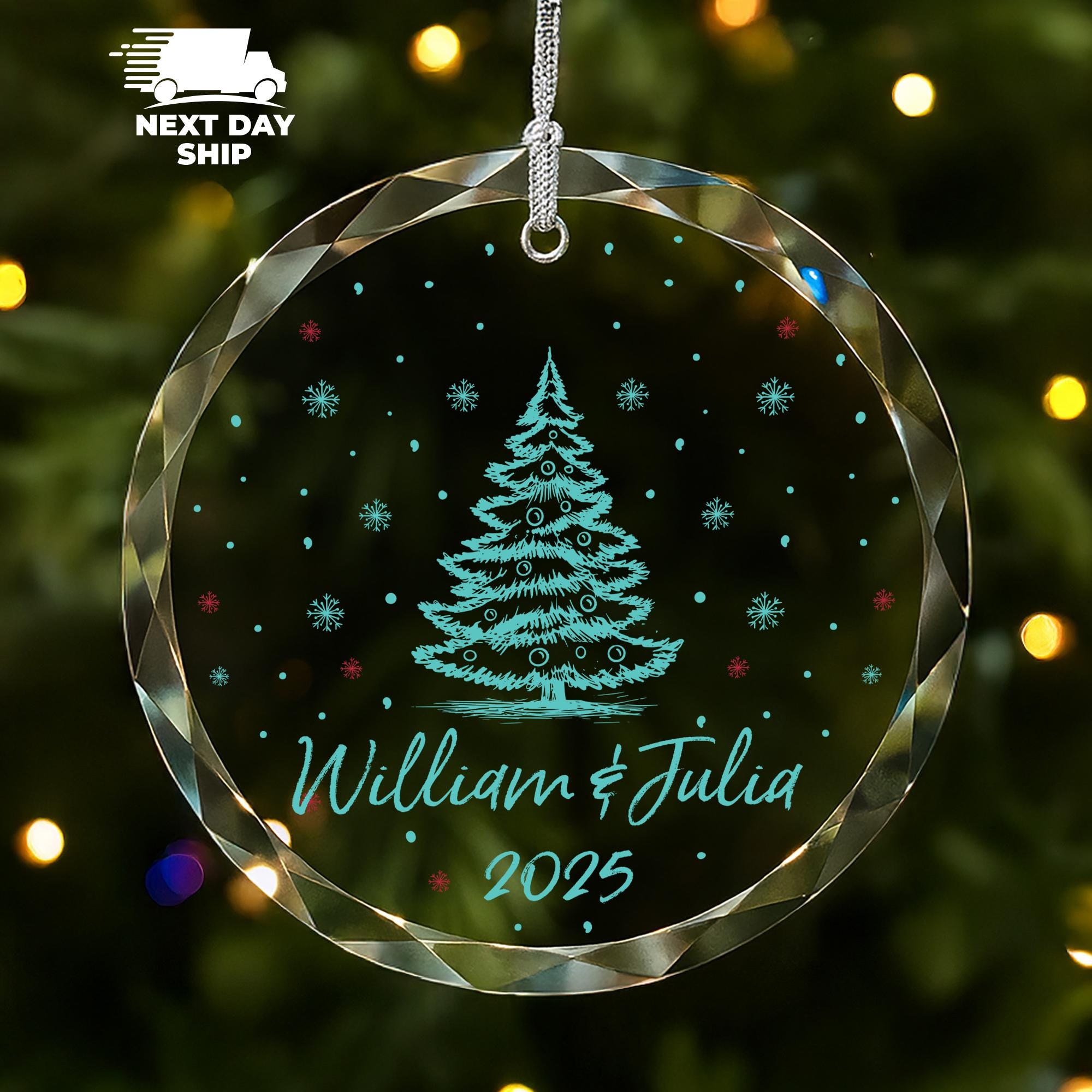 Personalized Christmas Ornament: Custom Name & Year, Holiday Keepsake