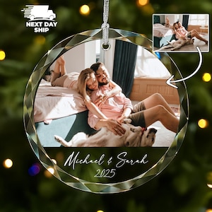 Personalized Photo Ornament, Custom Picture Ornament, Couple Ornament, Couples Gifts, Unique Ornament, Glass Ornament, Keepsake Ornament image 2