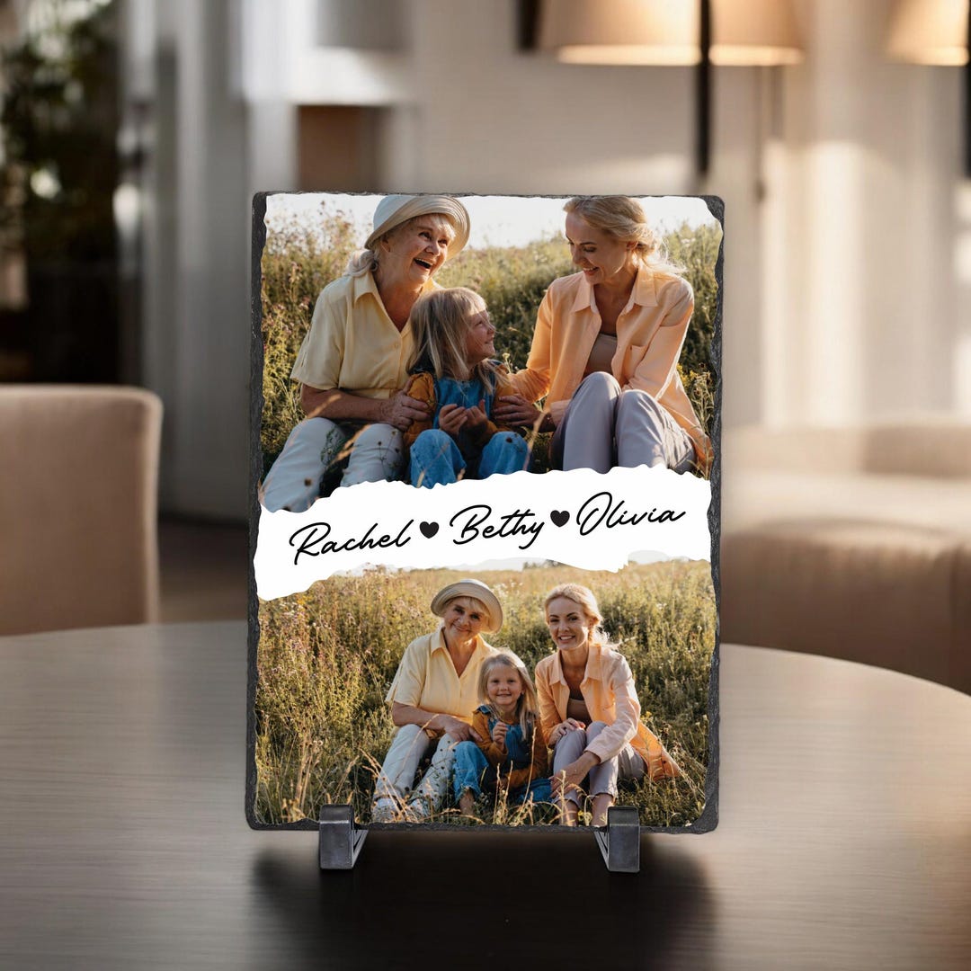 Personalized Family Photo Slate, Mothers Day Gifts, Custom Picture ...