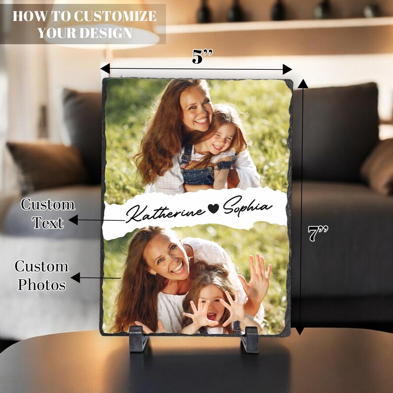 Personalized Family Photo Slate, Mothers Day Gifts, Custom Picture ...