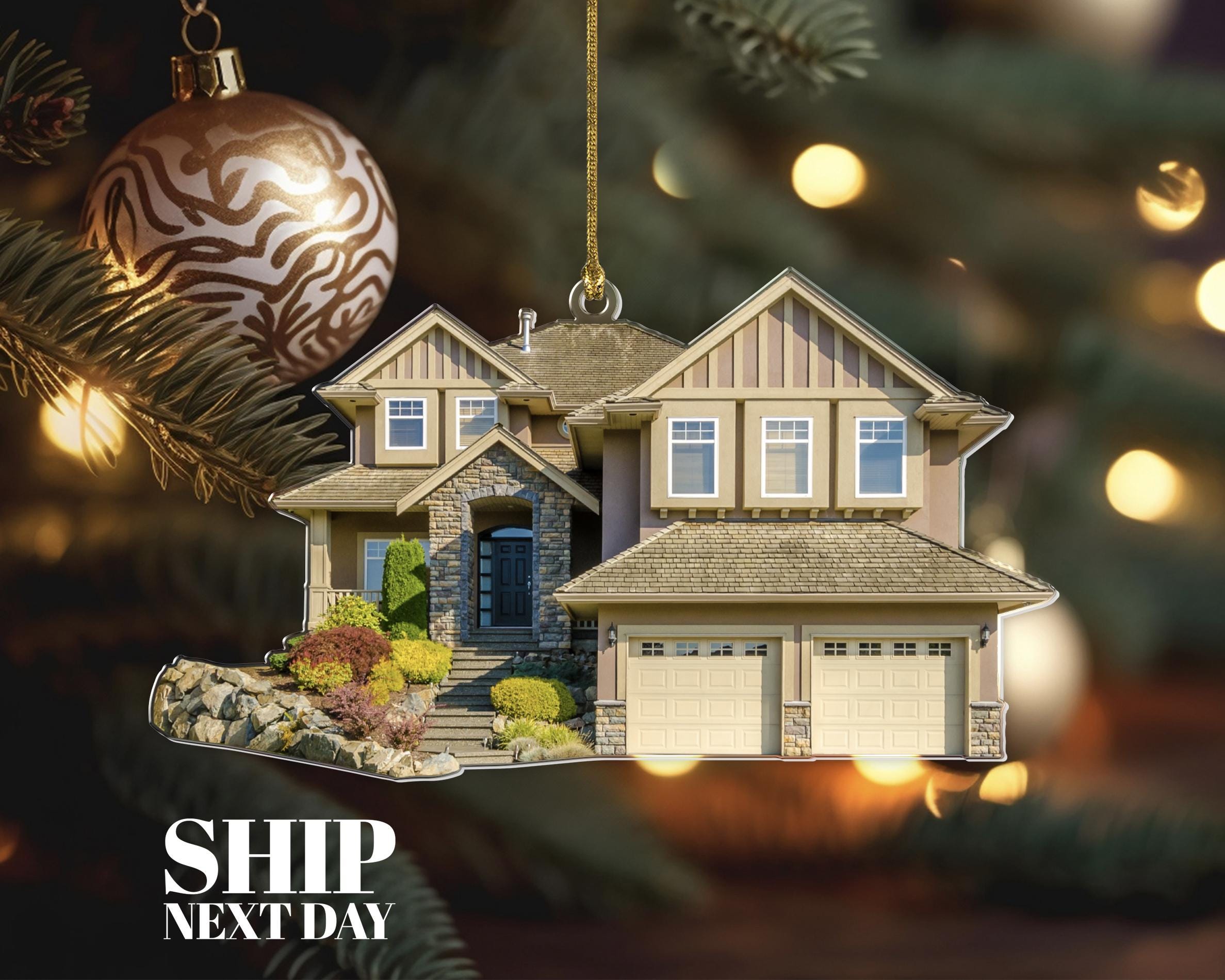 New House Ornament, House Photo Ornament, Home Ornament, Photo Ornament, Acrylic Ornament, Christmas Gift For Family, Housewarming Xmas Gift