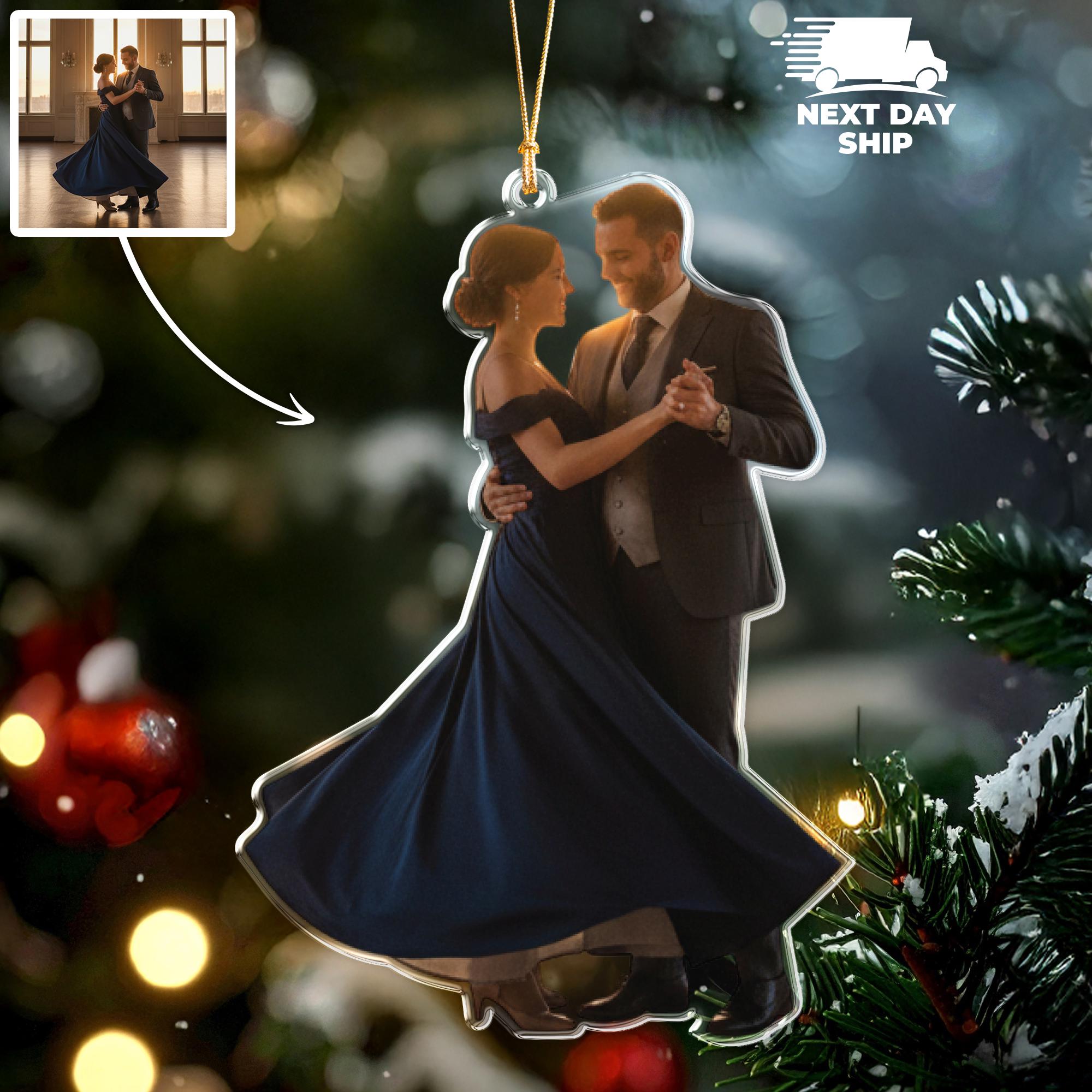 Custom Dancing Couple Ornament, Personalized Photo Gift, Romantic Dance Keepsake, Anniversary or Wedding Dance Christmas Decoration