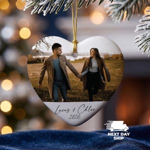 Personalized Photo Ornament, Custom Picture Ornament, Couple Ornament, Couples Gifts, Unique Ornament, Glass Ornament, Keepsake Ornament Ceramic Heart