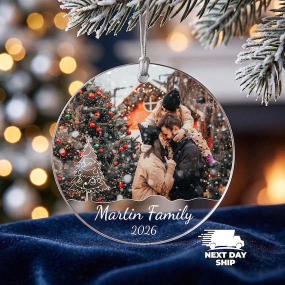 Family Photo Ornament, Acrylic Ornament, Memorial Ornament, Christmas Ornament, Keepsake Ornament, 2026 Christmas Gift, Personalize Ornament