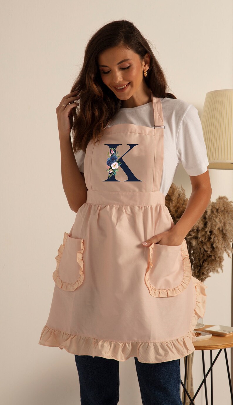Personalized Initial Apron Custom Letter Monogram Apron Gift Etsy