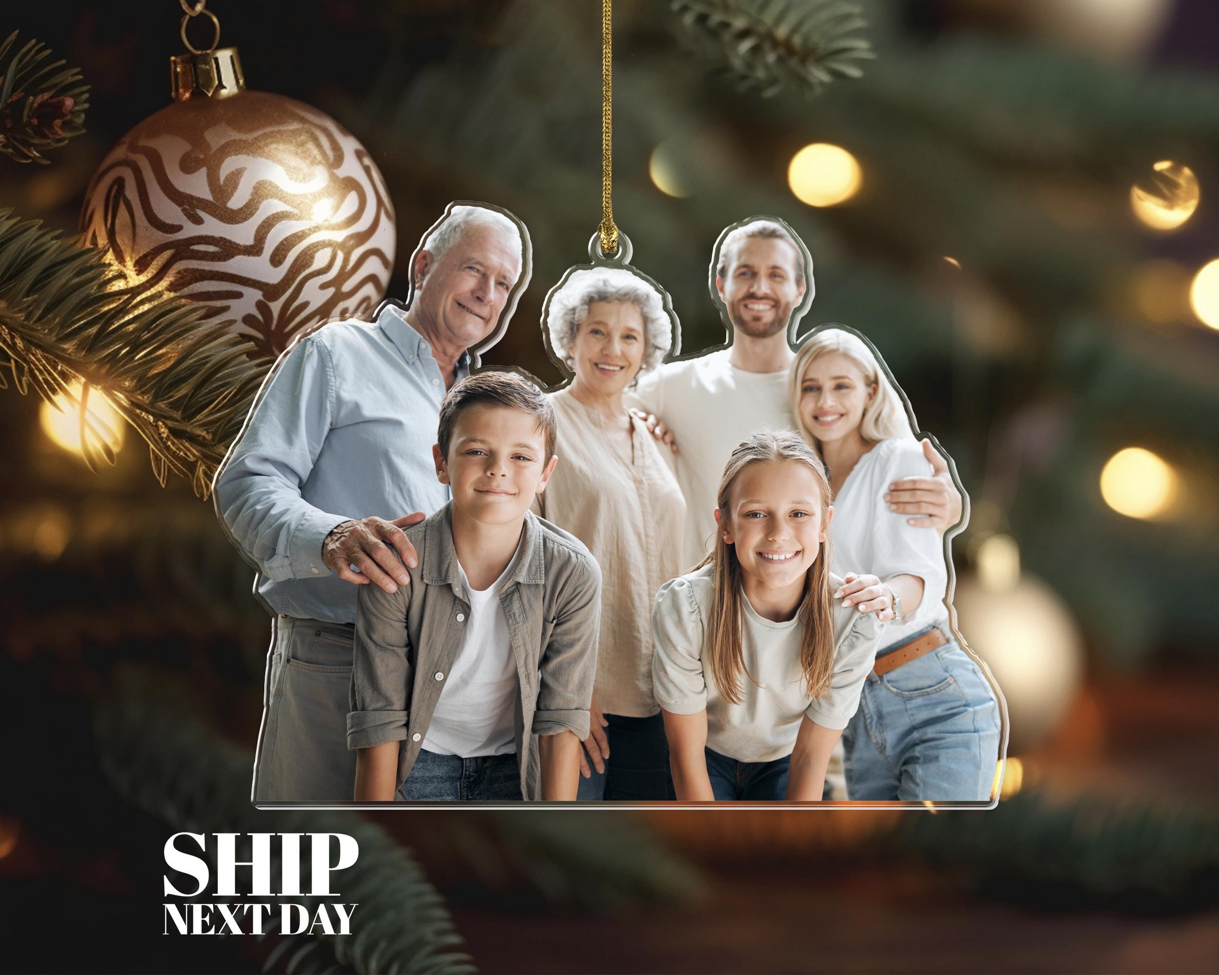 Custom Photo Ornament, Family Photo Ornament, Picture Ornament, Family Keepsake Christmas Ornament, Gift Ornament, Acrylic Ornament
