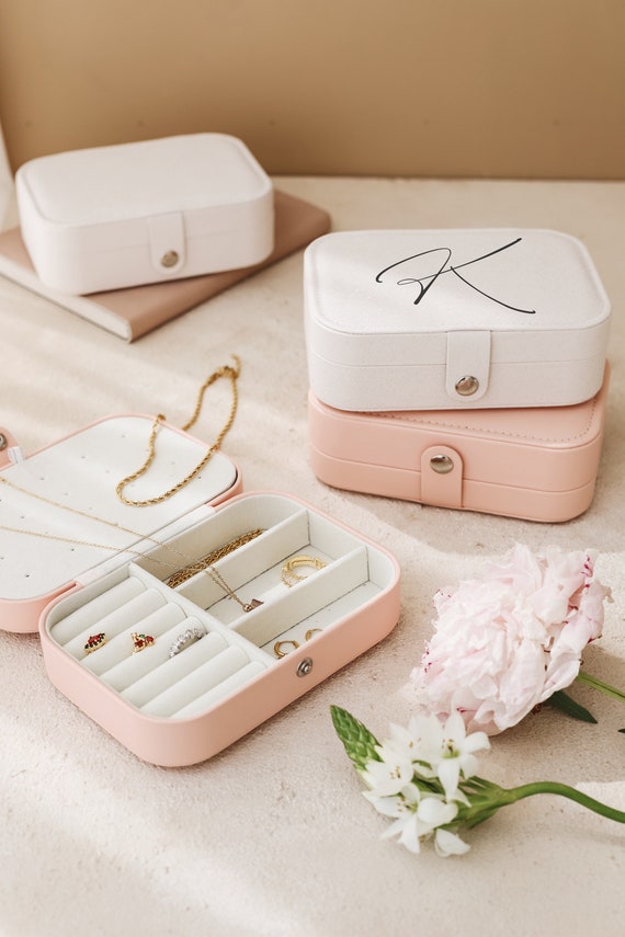 Monogrammed Engraved Travel Jewelry Box
