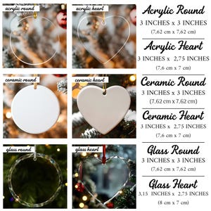 Customized Photo Ornament, Gift For Her, Acrylic Ornament, Couples Ornament, Memorial Ornament, Family Ornament, Keepsake Ornament image 5