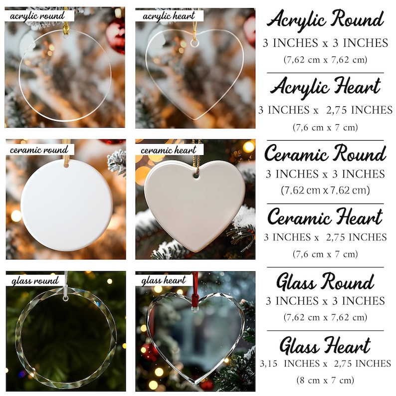 Customized Photo Ornament, Gift For Her, Acrylic Ornament, Couples Ornament, Memorial Ornament, Family Ornament, Keepsake Ornament image 5