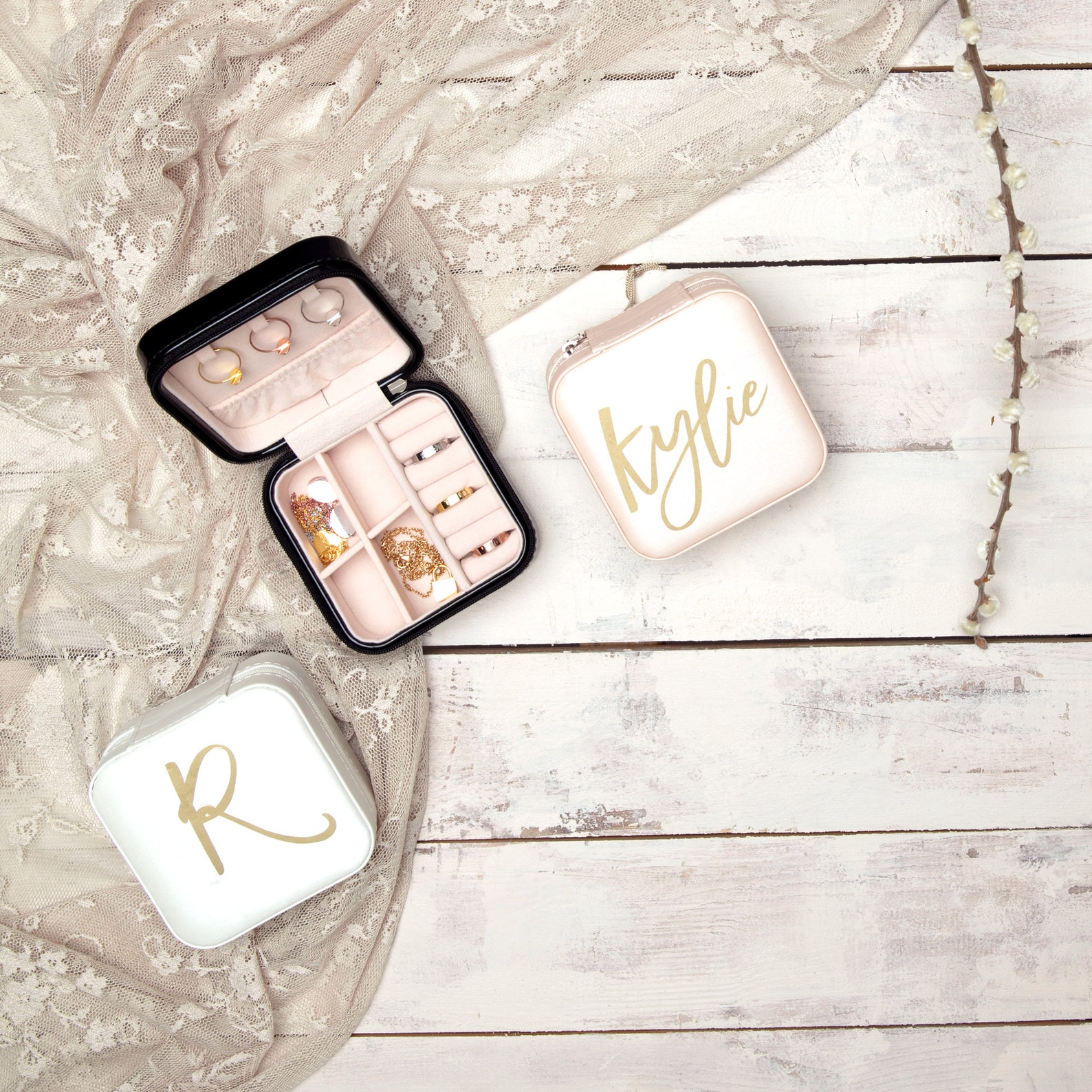 Personalized Jewelry Box Travel Jewelry Case Jewelry Etsy