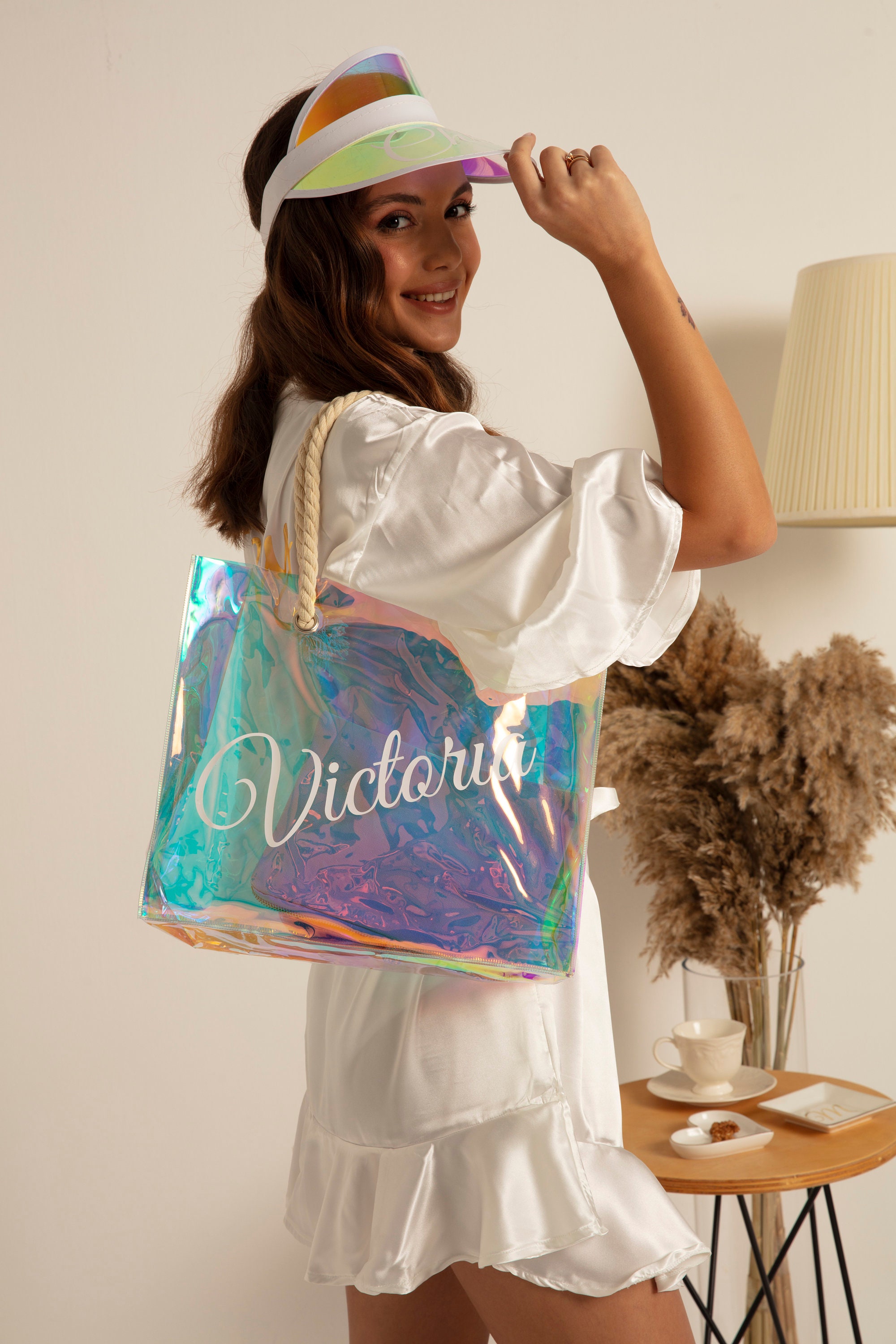Bridesmaid Tote Bag, Clear Bag, Beach Bag, Transparent Bag, Bridesmai…
