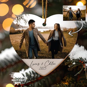 Personalized Photo Ornament, Custom Picture Ornament, Couple Ornament, Couples Gifts, Unique Ornament, Glass Ornament, Keepsake Ornament image 5