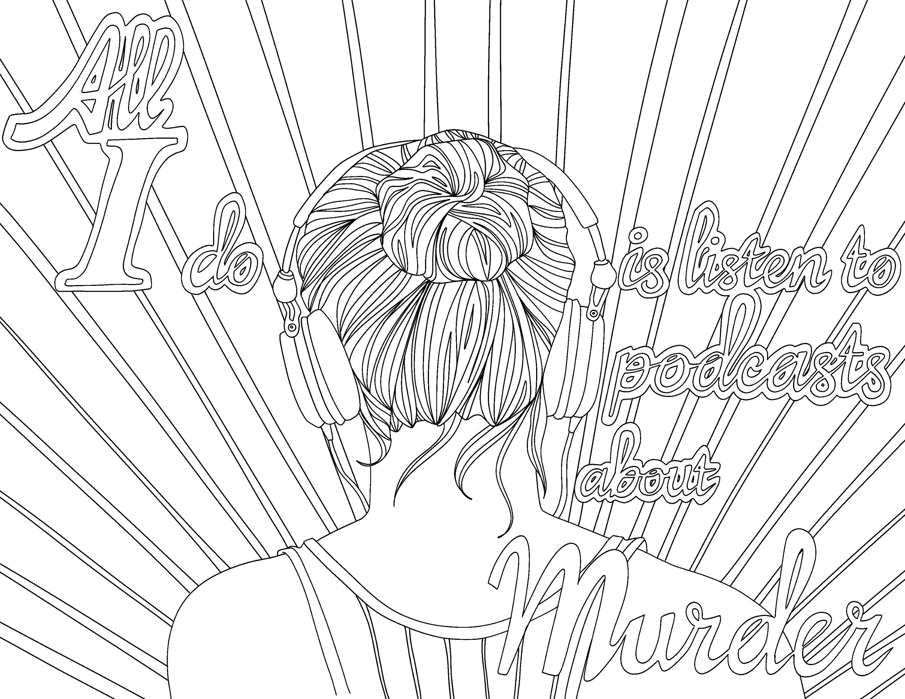 Your Depressing Adult Life Coloring Page 5 Murder Podcast | Etsy