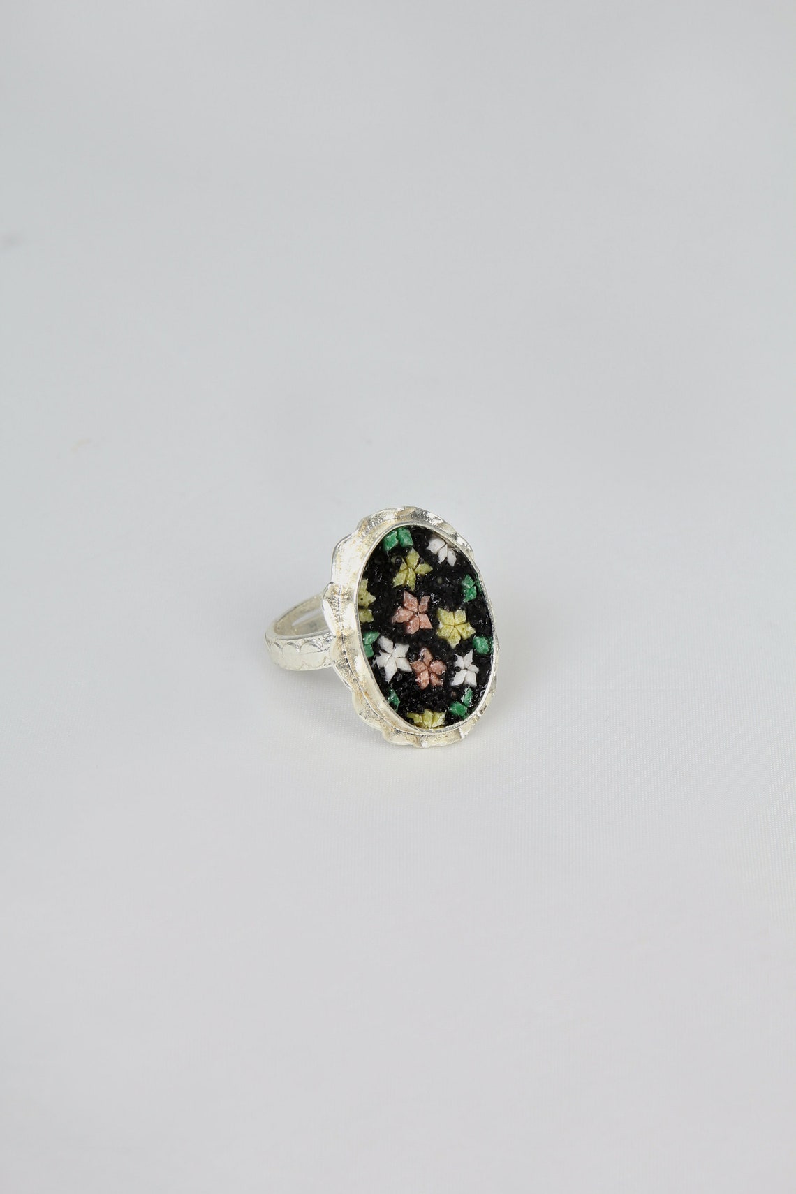 Micro mosaic handmade ring Etsy