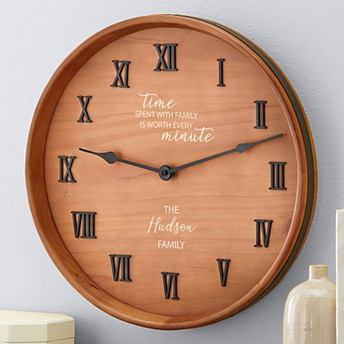 Personalized Wine Barrel Clock Wooden Clock Barrel Wine Etsy