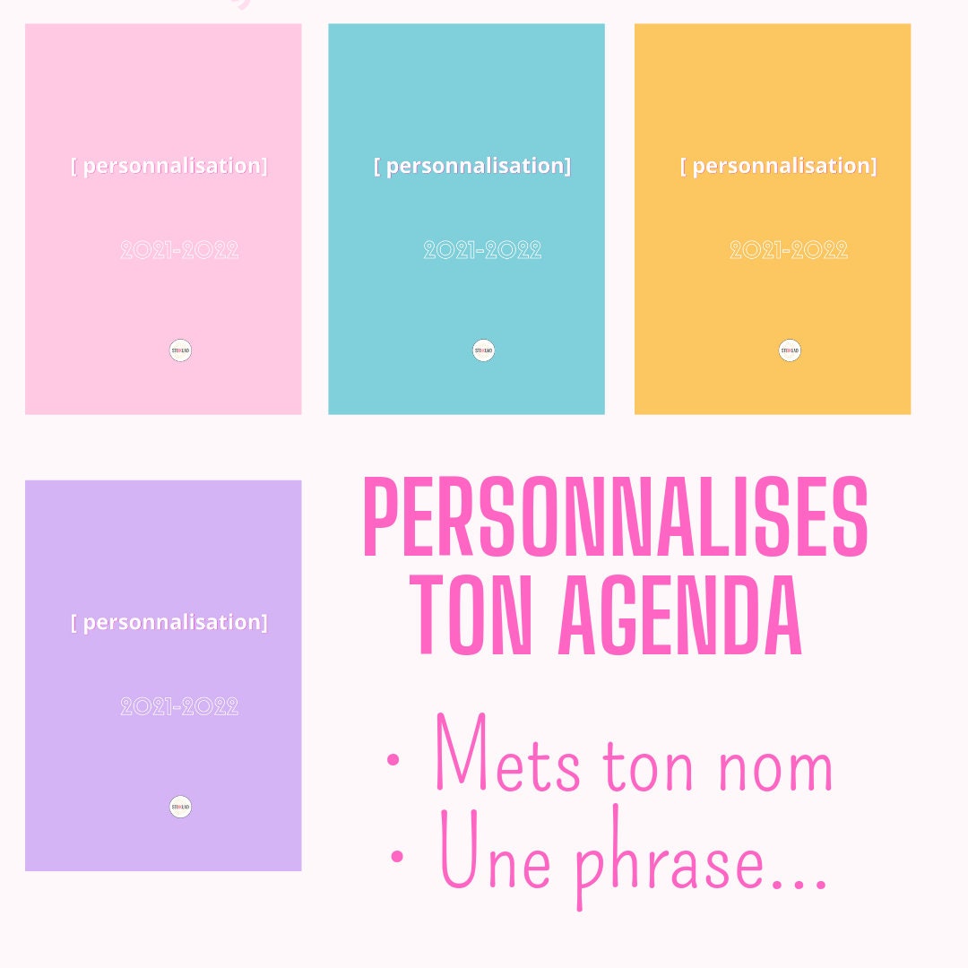 Agenda 2021 2022 Personnalisé