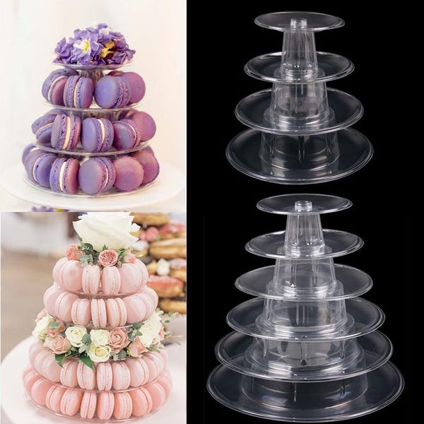 Macaroons Display Stand Plastic Cake stand Dessert Tower Stand Tray Ray Wedding Decoration Table Baby Shower Birthday Party Favor