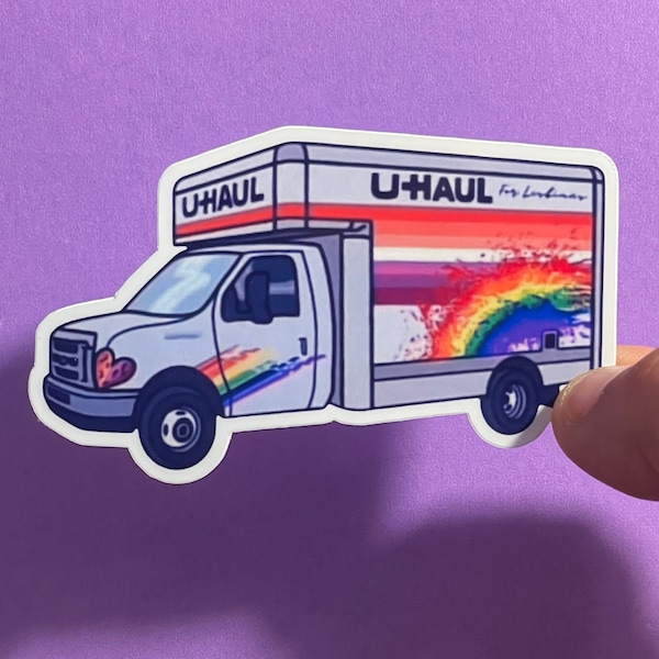 Lesbian Pride Uhaul Van Vinyl Sticker