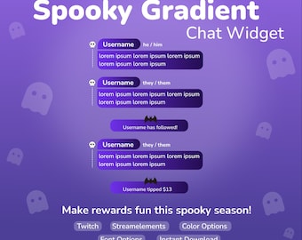 Gruseliges Chat Widget für Halloween mit Farbverlauf: Individuell anpassbare Chat & Ziel - StreamElements