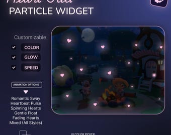 Valentinstag Heartfall Stream Widget | Animierte Herzen Overlay (Digitaler Download)