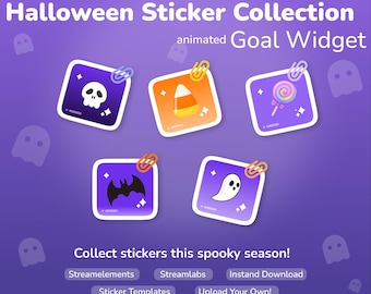 Halloween Stream Elementen - Animiertes Sticker Ziel Widget: StreamElements OBS Tracker (PDF-Anleitung)