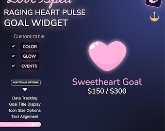 Love Spell Raging Herz Tor Widget | Love Valentines Day Widget für Stream Elements herunterladbares Stream Widget