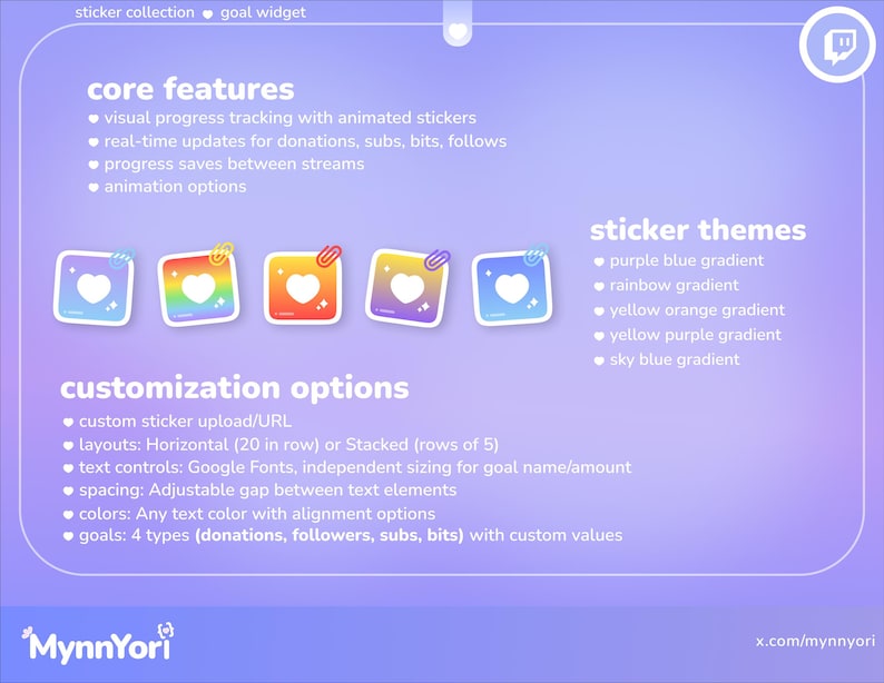 Stream Sticker Examples Animated Sticker Goal Widget: Streamelements OBS Tracker (PDF Guide) - Etsy