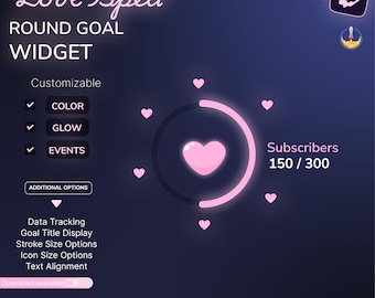 Liebe Zauber Runde Tor Widget | Love Valentines Day Widget für Stream Elements herunterladbares Stream Widget