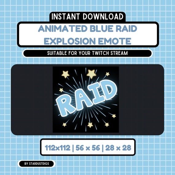 Animated Twitch Raid Blue Explosion Emote Etsy
