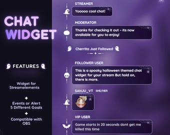 Halloween Twitch Chat Widget: Gruseliges Neon StreamElements Theme (Digitaler Download))