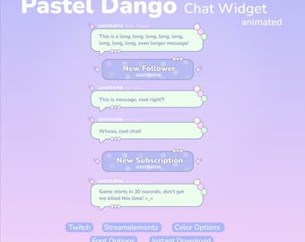Pastel Dango Twitch Chat Widget für StreamElements (Digitaler Download)