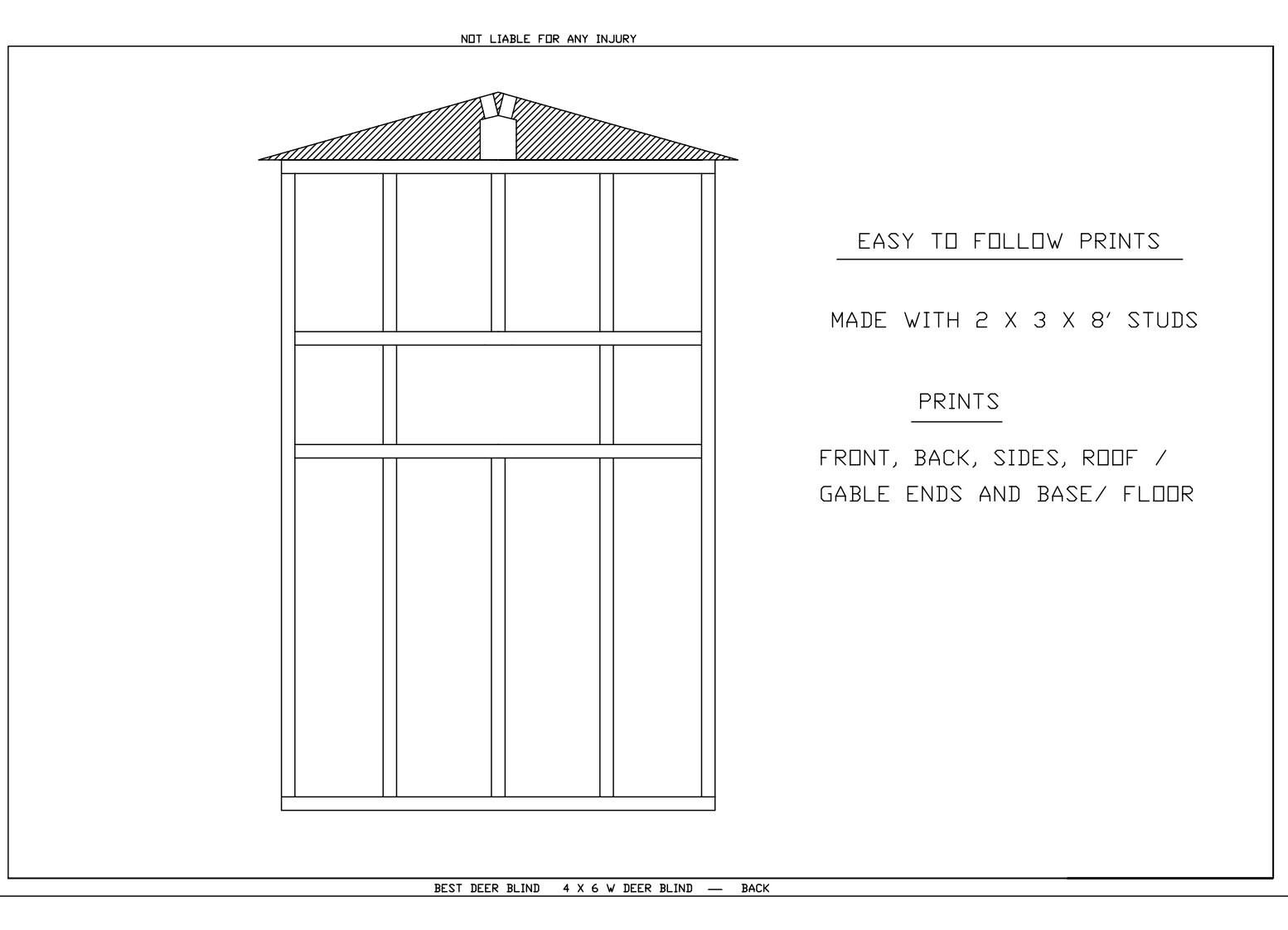 4x6 W Deer Blind Plans Etsy