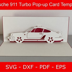 Sports Car Pop Up Card Template | Porsche 911 Turbo | SVG, DXF, Pdf, Eps | DIY Car Card | Digital Download | Birthday | Anniversary