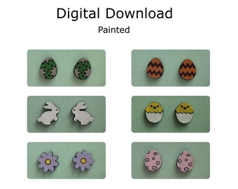 Easter Earring Bundle SVG | Stud Earring SVG | Laser Cut Files | Glowforge | Beamo | Earrings File SVG