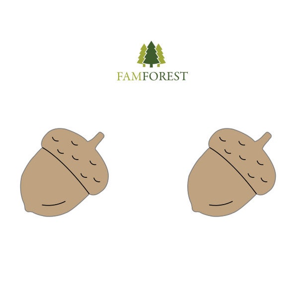 Acorn Earring SVG | Stud Earring SVG | Laser Cut Files | Glowforge | Beamo | Earrings File SVG | Nut | Tree | Squirrel | Laser File