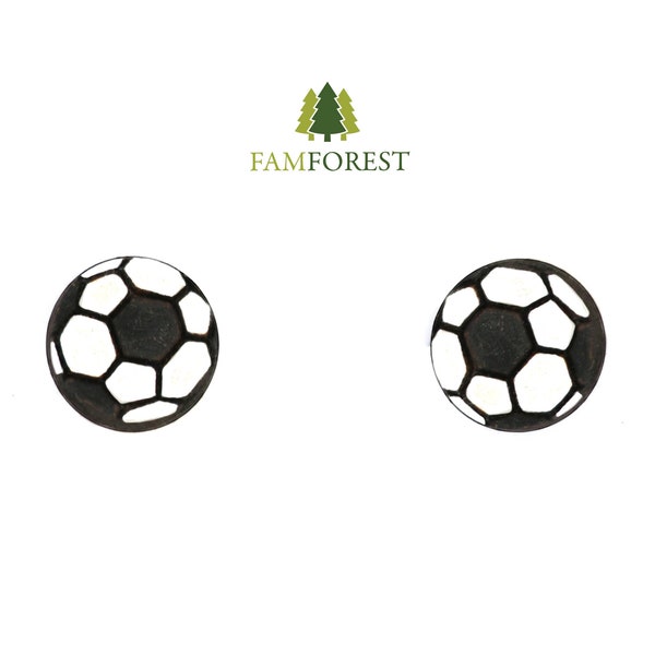 Soccer Ball Earring SVG | Stud Earring SVG | Laser Cut Files | Glowforge | Beamo | Earrings File SVG | Soccer Lover | Sports | Soccer Gift