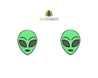 Alien Ohrringe SVG | Ohrstecker SVG | Laser cut Dateien | Glowforge | Beamo | Ohrringe Datei SVG | Alien | Alien Liebhaber | Space | LaserDatei