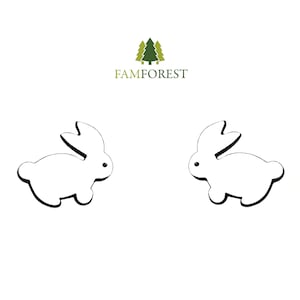 Rabbit Earring SVG, Bunny, Hare, Animal | Stud Earring SVG | Laser Cut Files | Glowforge | Earrings File SVG | Rabbit Gift | Laser File