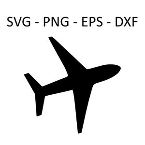 May include: A black silhouette of an aeroplane in flight.