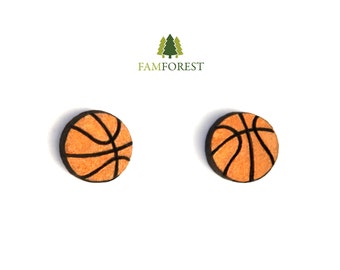 Basketball Earring SVG | Stud Earring SVG | Laser Cut Files | Glowforge | Beamo | Earrings File SVG | Basketball | Basketball Gift | Laser